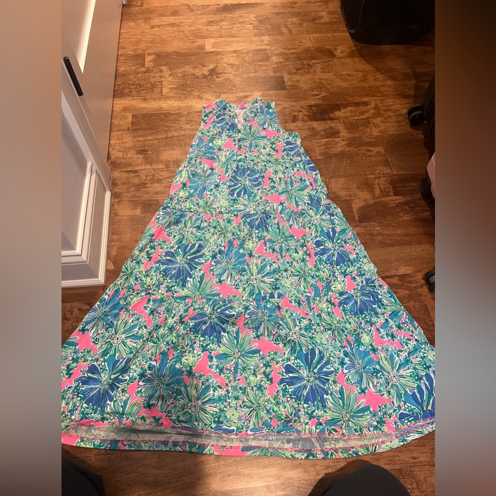 Lily Pulitzer-girls size 8-10….Floral Maxi Dress in Blue and Pink